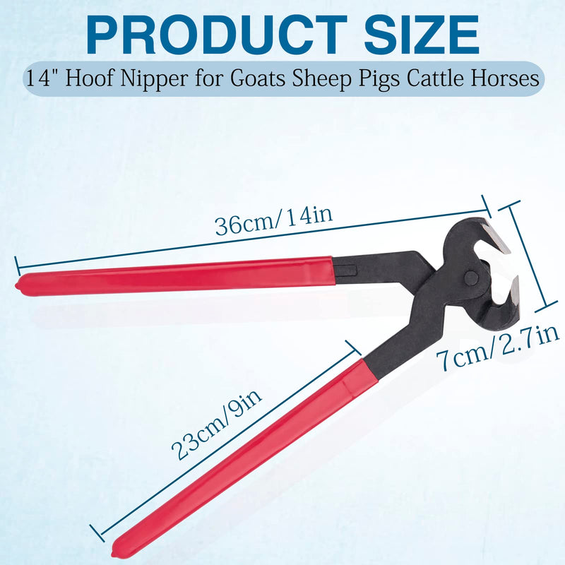 Hoof Nipper 14" Horse Hoof Trimmers with Rubber Grip for Goats Sheep Pigs Cattle Horses Heavy Duty Farrier Nippers - BeesActive Australia