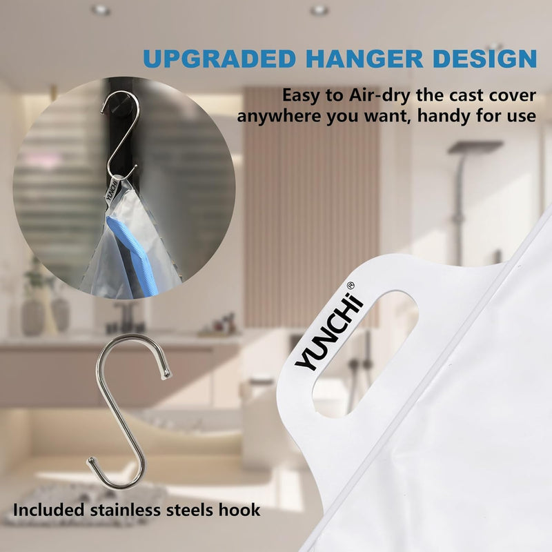 YUNCHI Upgraded Extra Wide Full Leg Cast Cover for Shower after Knee Surgeries with Non-Slip Bottom for Leg Wounds, Bandage, Large Cast, Knee Immobilizer/Brace, Walking Boots, Reusable NEW-Extra Wide-Full Leg - BeesActive Australia