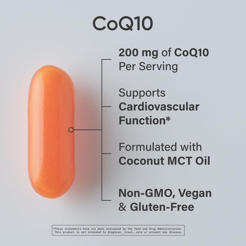 Sports Research® CoQ10 200mg, 90 Count Plantgels™ | Formulated w/Coconut Oil for Better Absorption · Supports Cardiovascular Function* · Vegan Certified, Non-GMO, Gluten-Free 90 Count (Pack of 1)