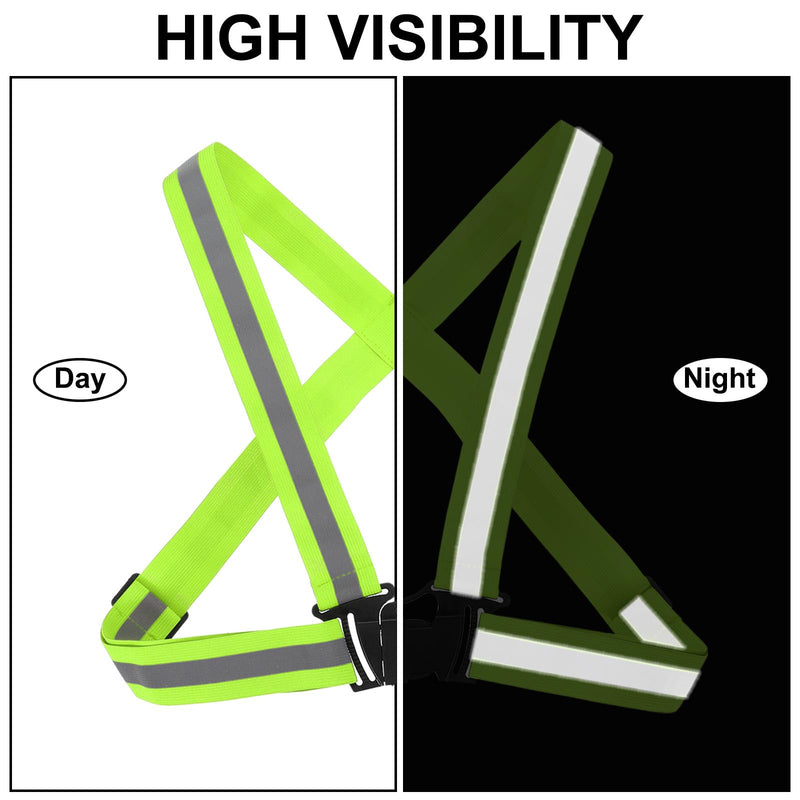 PATIKIL Adjustable Reflective Running Belt Green/Pink