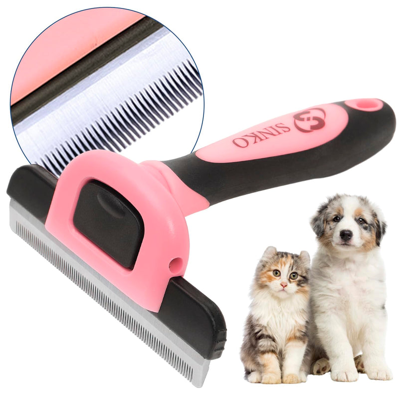 Sinko Deshedding Dog Brush -Professional Dog Deshedding Brush, Dog Brush for Shedding, Pet Deshedding Tool, Cat Deshedding Brush, Fur Deshedding Brush, Pet Hair Remover for Cats and Dogs (Pink) Pink - BeesActive Australia