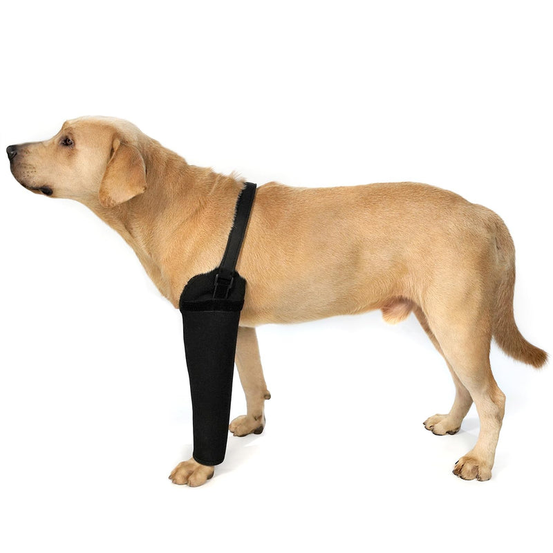 Dog Recovery Sleeve - Front Leg Only, Cone Collar Alternative, 2.5mm Thick Waterproof Abrasion-Resistant Pet Leg Sleeve, Washable, Prevents Licking/Biting & Keeps Wounds Dry (Black, XS) Black