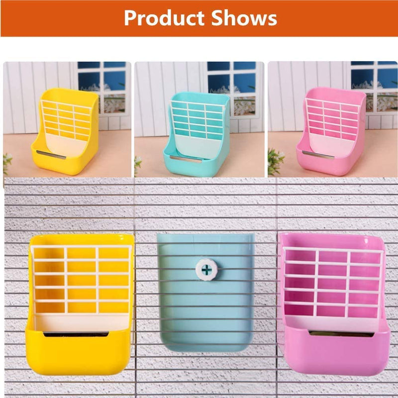 Rabbit Feeder, Hay Food Bin Feeder, Pink (Plastic), Adjustable, Removable Grass Rack, Stainless Steel Edge, for Rabbit, Guinea Pig, Chinchilla - BeesActive Australia