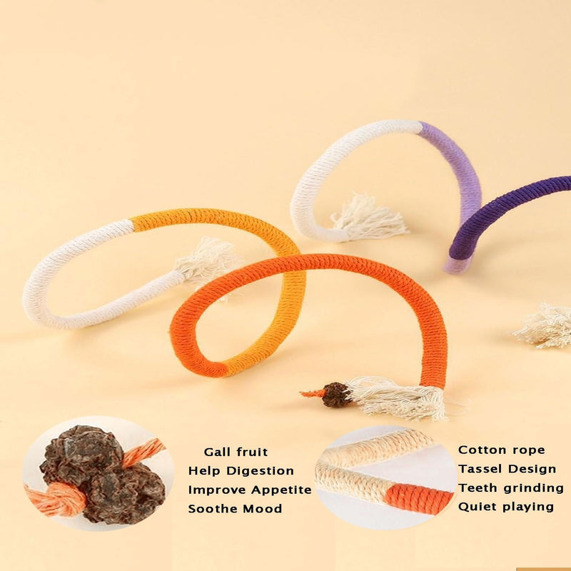 6-Pack Rope Cat Chew Toys - Interactive 27.6" Kicker Toys for Indoor Cats, Bite-Resistant, Cotton Toys for Bored Cats & Kittens of All Breeds. - BeesActive Australia