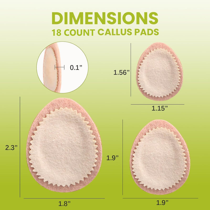 Bukihome Extra Thick Callus Remover,Felt Callus Pads,Protect Calluses from Rubbing on Shoes，Reduce Foot and Heel Pain，Self-Stick Pedi Cushions，Pack of 36,Multi-Size 36 Count (Pack of 1) - BeesActive Australia