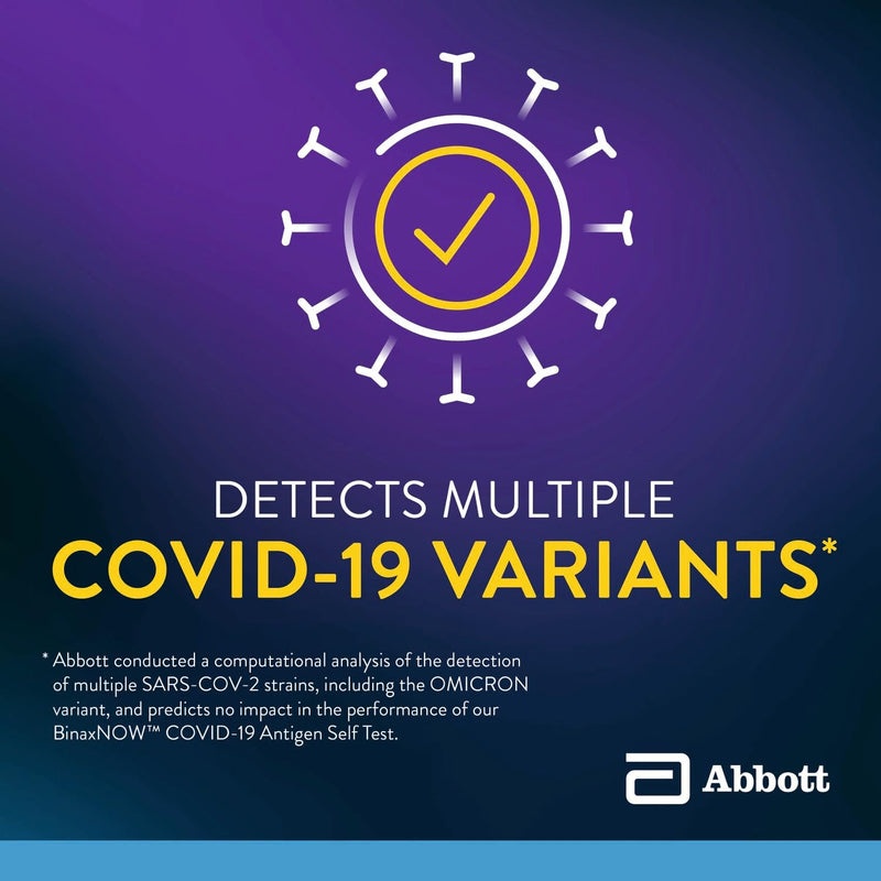 BinaxNOW COVID-19 Antigen Self Test, 1 Pack, 2 Tests Total, COVID Test With 15-Minute Results Without Sending to a Lab, Easy to Use at Home 2 Test Total