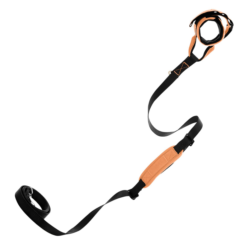 Gooby Wristband Surfer Leash with Traffic Handle - Atlanta Peach, 6 FT - Comfortable Handsfree Leash with Adjustable Dual Handle and Additional Hook - BeesActive Australia