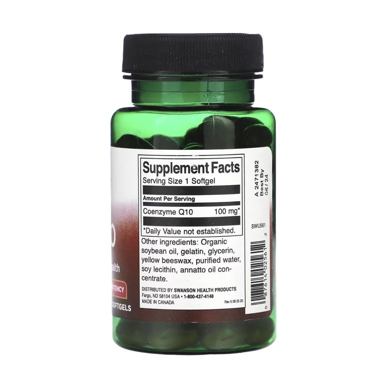 Swanson CoQ10 - Coenzyme Q10 Supplement - (100 Softgels, 100mg Each) (3 Pack) 100 Count (Pack of 3)