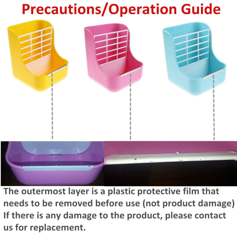 Rabbit Feeder, Hay Food Bin Feeder, Pink (Plastic), Adjustable, Removable Grass Rack, Stainless Steel Edge, for Rabbit, Guinea Pig, Chinchilla - BeesActive Australia