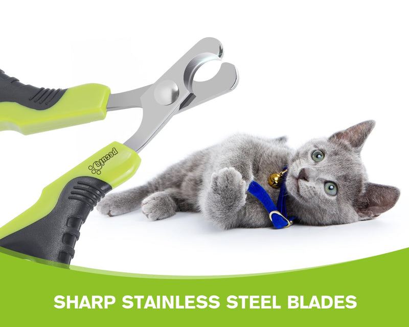 pecute Cat Claw Scissors, Cat Scissors Great for Beginners, Cat Nail Cutter Stainless Steel, Cat Nail Scissors Light, Claw Care for Puppies Cats Rabbits Small Animals (Green) - BeesActive Australia