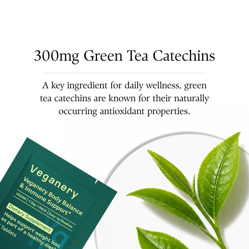 Immune Support & Body Balance Supplement – Vegan Formula with Green Tea Extract, Daily Wellness for Metabolism & Energy, Convenient Mini Tablets, 28 Count