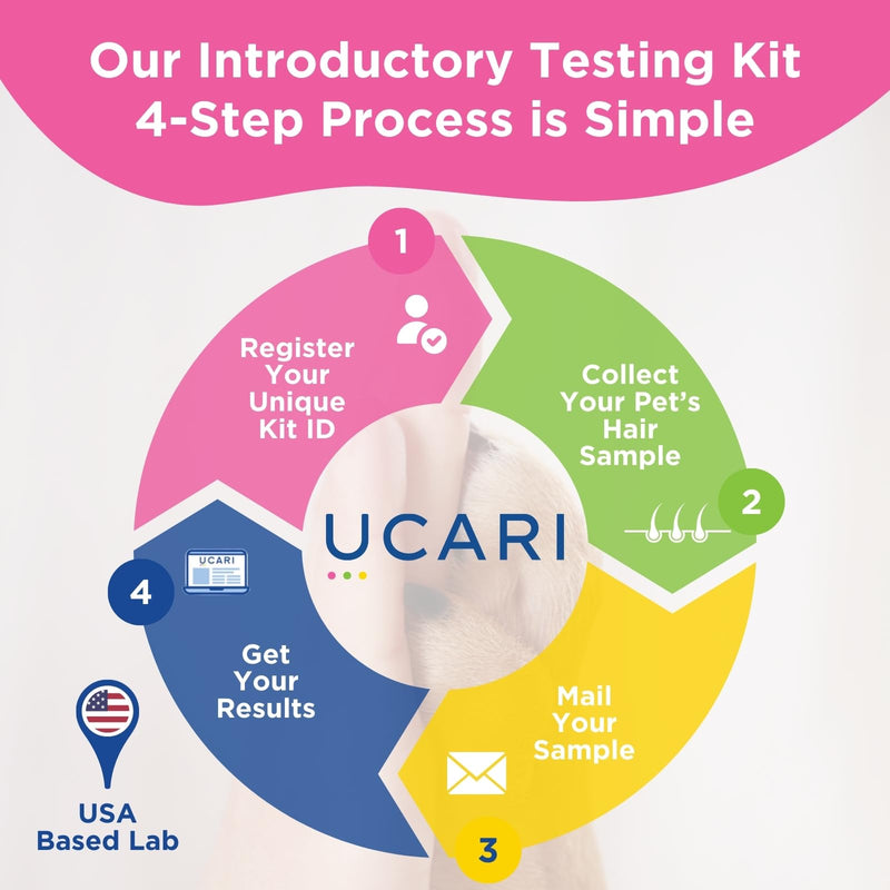 UCARI Pet Sensitivity Test | Screens for 350+ Intolerances | Food & Ingredients Analysis | Painless Home Test Hair Sample Method | Results in 48 Hours | Cats & Dogs Introductory