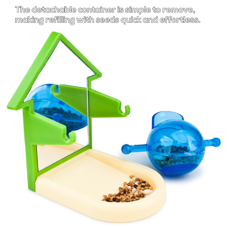 Treat Dispensing Feeder for Parrots and Fancy Rats: A Fun Interactive Foraging Toy with a Mirror; Enrichment Toy for Parakeets, Cockatiels, Conures, African Greys, Fancy Mice; Puzzle Games for Rats - BeesActive Australia