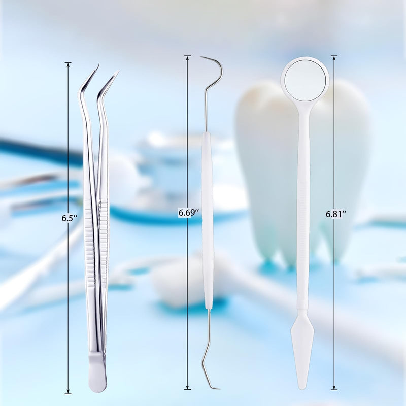20 Sets Disposable Dental Tools for Teeth Inspection, 5 Pcs Sterile Packaging Teeth Cleaning Tools, Dental Mirror Explorer Probe Plier Family Oral Care Tool