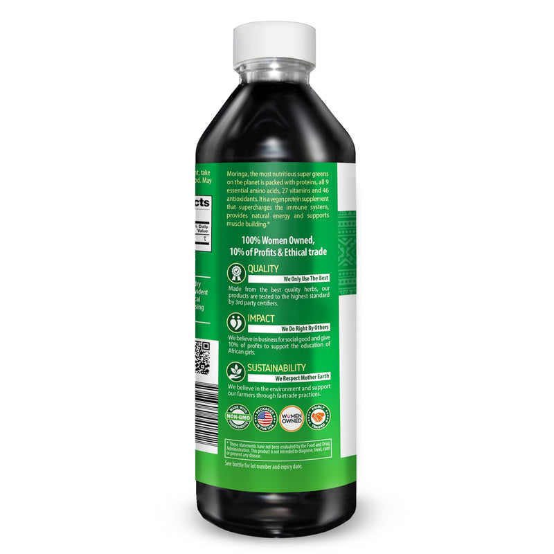 Herbal Goodness Organic Moringa Leaf Extract Liquid 12 Fl. oz - Tincture | Energy & Immune Support, Organic and Highly Bioavailable Alternative to Moringa Capsules & Powder Organic, Non-GMO