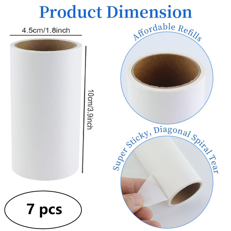 Lint roller replacement roll 7 rolls, extra sticky lint roller clothing, lint roller refill pack, lint roller animal hair, lint roller for clothes, hair, cat hair, dog hair, 60 sheets/rolls - BeesActive Australia