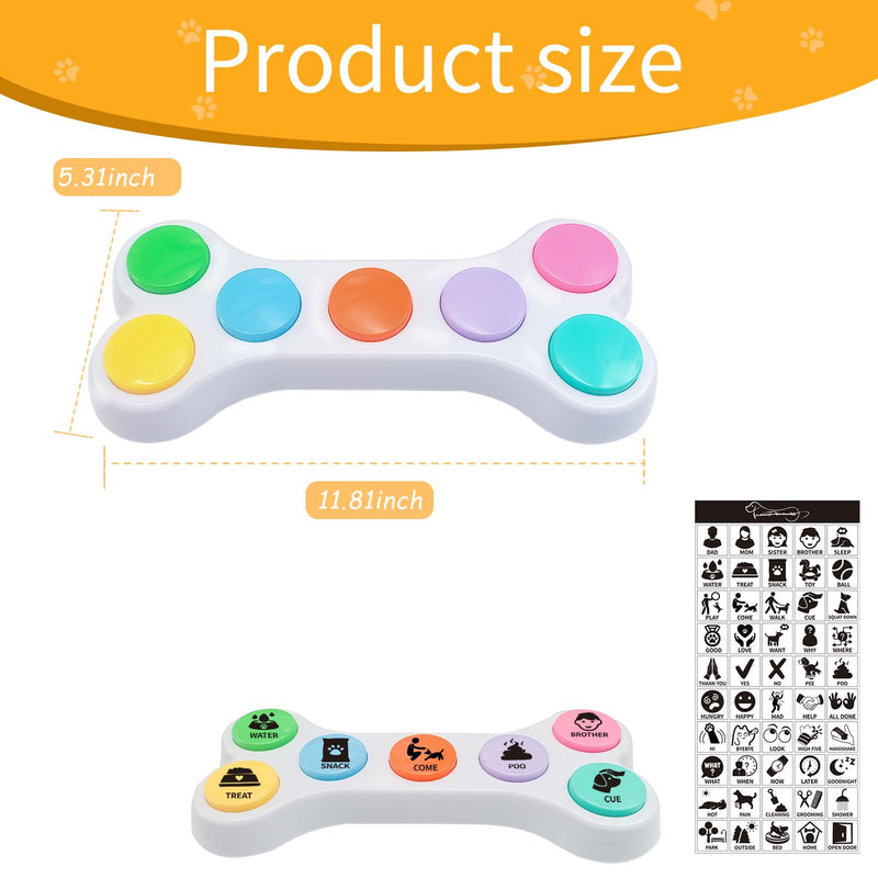 Dog Buttons for Communication, 7 in 1 Dog Talking Button Set, Recordable Training Buzzers for Dogs with 50 Scene Stickers (Battery Included) 7 In 1 Dog Buttons Set - BeesActive Australia