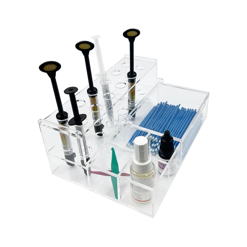 Dental Syringe Acrylic Organizer, YOUYA DENTAL Multi-Function Acrylic Dental Composite Organizer Transparent Resin Holder Applicator for Resin Adhesive Syringes Brush Dispenser Placement Rack Tool Medium - BeesActive Australia