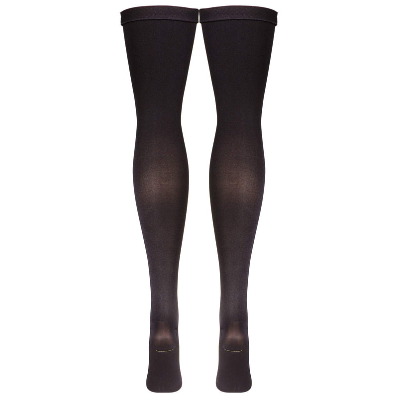 Truform Surgical Stockings, 18 mmHg Compression for Men and Women, Thigh High Length Closed Toe Black X-Large (1 Pair)