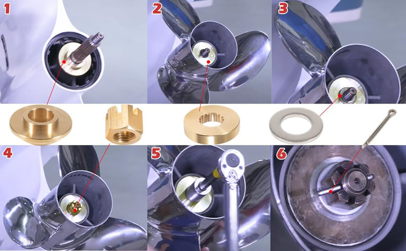 Propeller Installation Hardware Kit for Yamaha Outboard Engine 150HP-300HP Thrust Washer/Spacer/Washer/Nut/Cotter Pin Included 6E5-45987-01 - BeesActive Australia