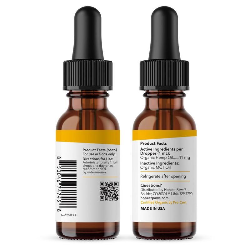 Honest Paws Hemp Oil for Dogs - Natural Hemp Seed Oil Drops Rich in Omega 3 6 9 - May Help Support Calm Behavior, Physical Comfort & Overall Wellness - Made in USA Level 2