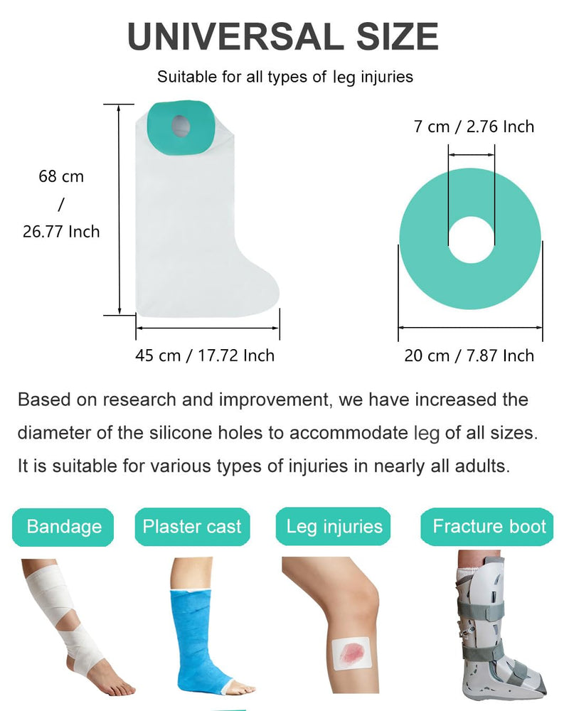Extra Large Cast Covers for Shower Leg, Waterproof Leg Cast Cover for Showering, Reusable Cast Protector for Shower Leg Adult, Soft Comfortable Cast Shower Cover Leg, Used for Bandages - BeesActive Australia