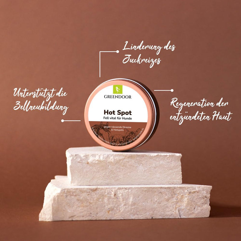 GREENDOOR Hot Spot Balm 50ml, fur vital dog, for pinpoint inflammation, relief of itching, regeneration of the skin - BeesActive Australia