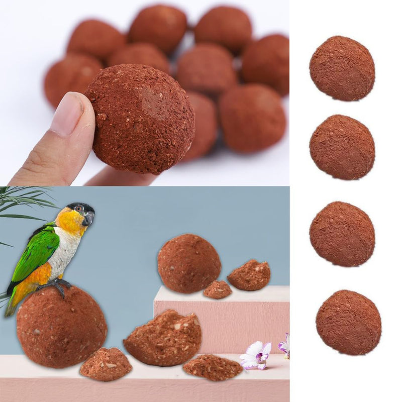 4 Pack Bird Mineral Block Natural Formula Clay Ball Bird Beak Grinding Stone Rock Blocks Calcium Supplement Parrot Chewing Toys for Parakeets Quaker Senegal Conure Budgies Cockatiel Greys