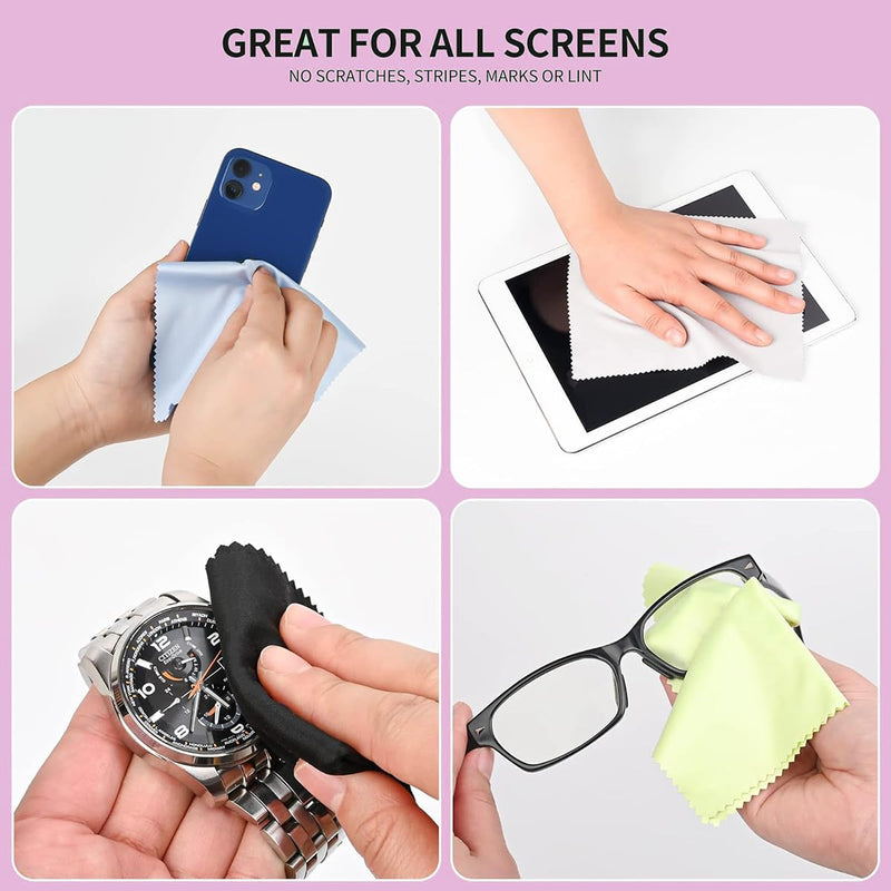 Glasses Cleaning Cloths(12 pcs),Premium Eyeglass Cleaner Cloth, Lens Wipes Cloth for Cleaning Eyeglasses, Cell Phones, Screens, Lenses, Electronics and All Delicate Surface - BeesActive Australia
