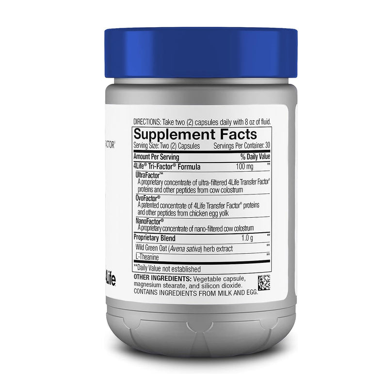 4Life Transfer Factor Reflexion Mood Support with L-Theanine, 60 Capsules | Avena Sativa, Wild green oat, Daily balance, Emotional wellness, Cognitive clarity, Attention, Circulation, Immune support