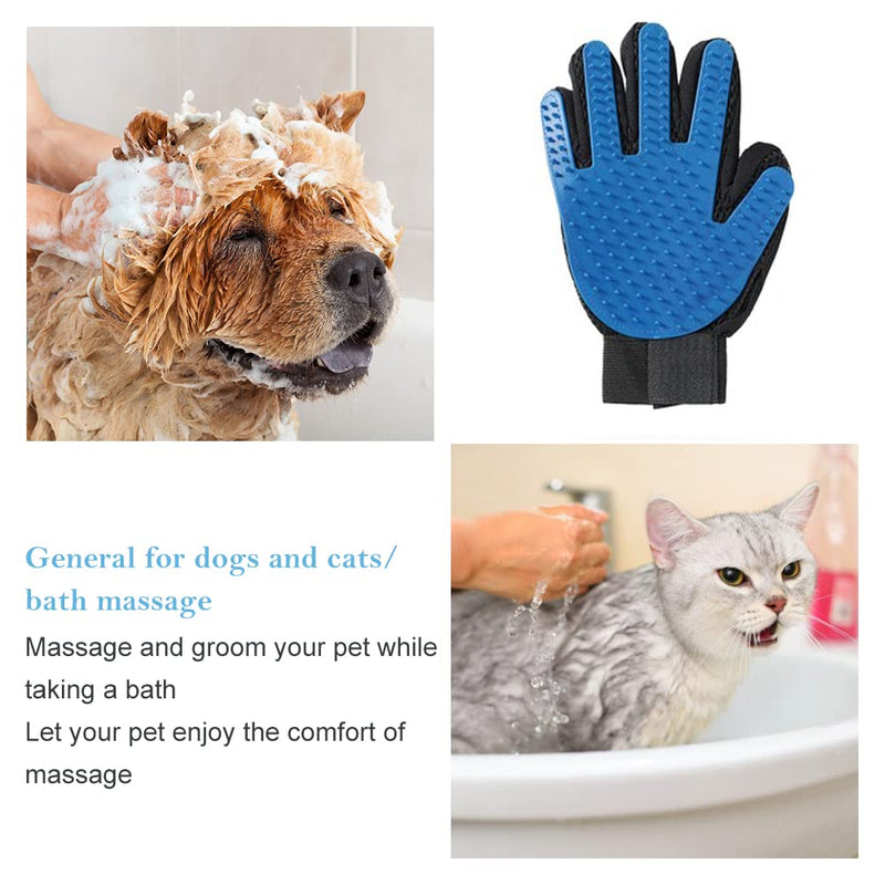 Washing glove for cats, cat gloves, cat glove grooming, cat glove brush, grooming glove made of silicone glove, cat brush, dog brush, grooming glove for pets, 1 blue - BeesActive Australia