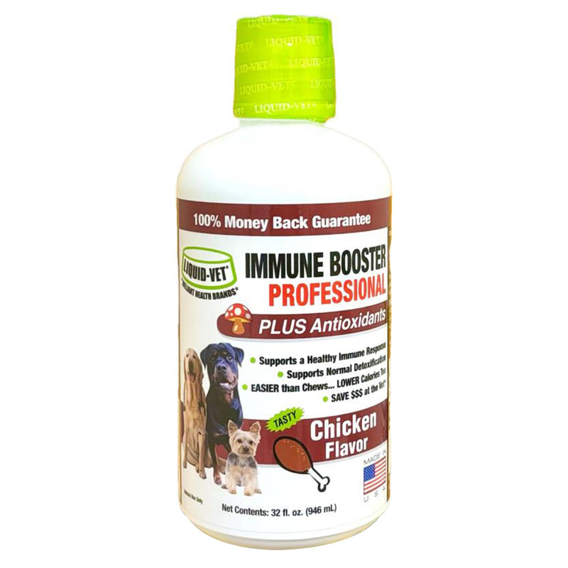 Liquid-Vet Immune Support for Dogs – Antioxidant Protection & Gut Health – Inulin, Beta-Glucan & Omega-3s / Fish Oil & More! - Made for Picky Eaters Chicken 32 Fluid Ounces