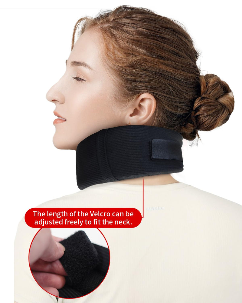 Neck Brace for Neck Pain and Support, Soft Foam Cervical Collar for Sleeping, Adjustable Neck Support Brace, Wraps Keep Vertebrae Stable and Aligned (Size：S) Black Small - BeesActive Australia