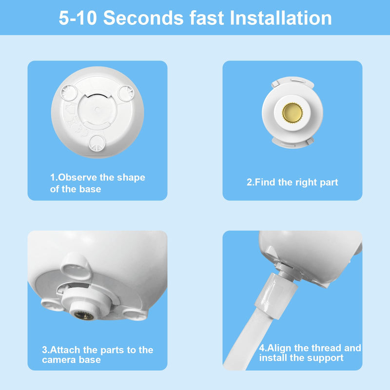 HelloBaby Baby Monitor Mount Works HB6550/ HB65/ HB6339/ HB40/ HB6081/ HB66/ HB6351, 20 Inch Flexible Arm Bracket, Baby Monitor Holder Attaches to Crib Cot Shelves, Indoor Without Tools or Wall Damage - BeesActive Australia