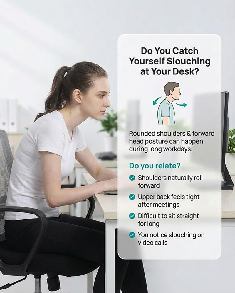 OFIR Upper Back Brace Posture Corrector for Women Office Professionals, Shoulder & Back Straightener for Anti-Slouch Support, Reinforced Back Panel, Breathable Diamond-Lattice, Wider Straps, Quick-Adjust Fit