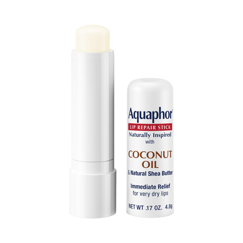 Aquaphor Naturally Inspired Lip Repair Stick with Coconut Oil and Natural Shea Butter, Hydrating Lip Balm Immediately Relieves Dryness, 0.17 Oz Stick 0.17 Ounce (Pack of 1)