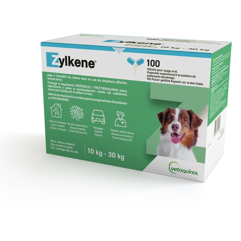 Zylkene Vetoquinol 225 mg | 50 capsules | Supplementary food for dogs | For support in unfamiliar situations | With trypsin-hydrolyzed bovine casein - BeesActive Australia