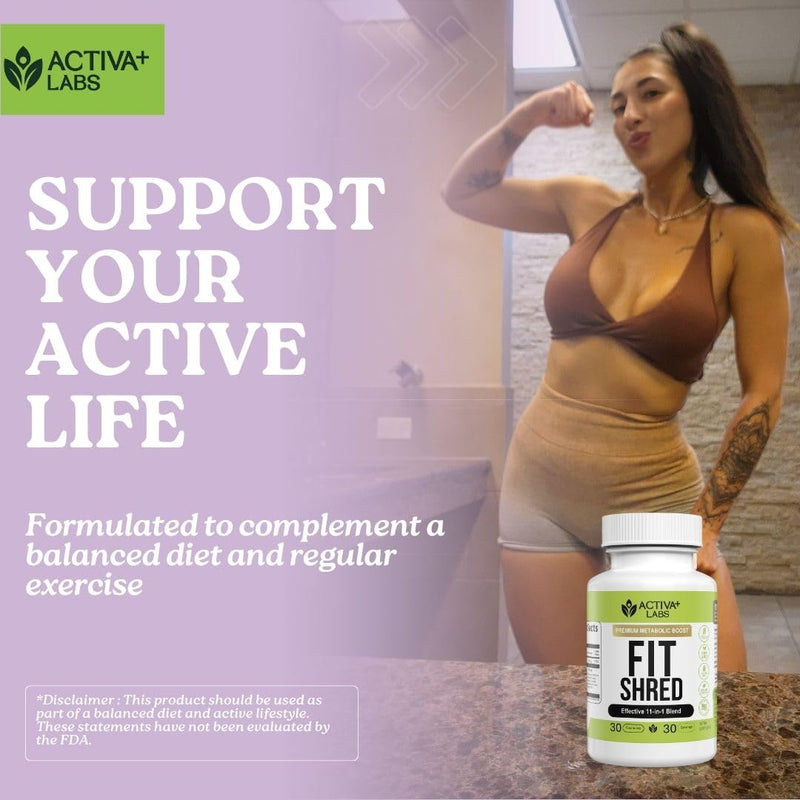 Fit Shred 11-in-1 Herbal Supplement, Metabolism Support, Energy | Shred Supplements for Energy, Digestion & Daily Wellness, Herbal Blend, Non-GMO, Vegetarian, 30 Day Supply 30 Count (Pack of 1)