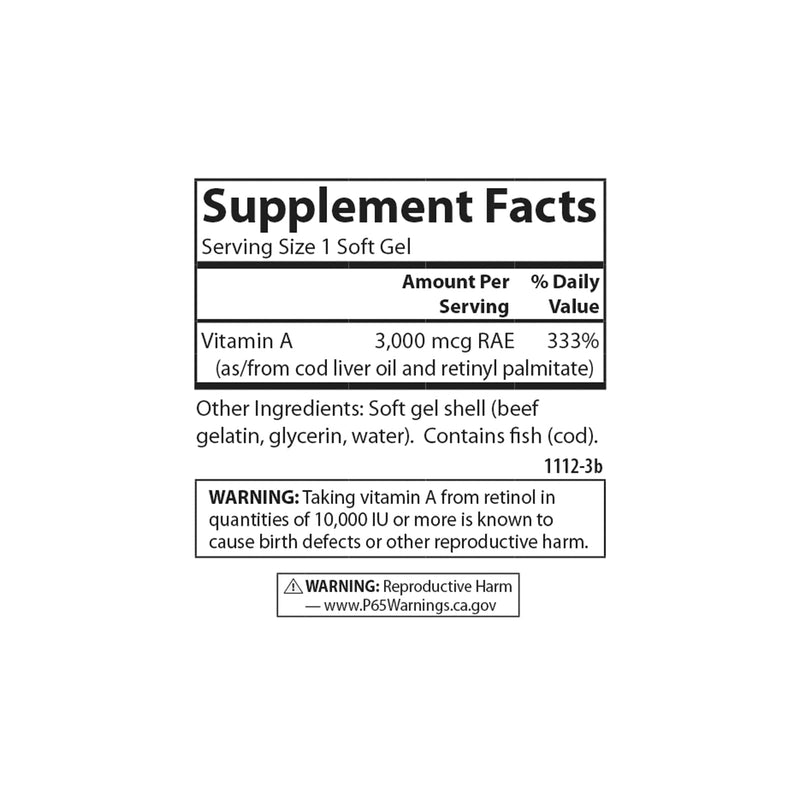 Carlson - Vitamin A, 10000 IU (3000 mcg RAE), Vision Health, 250 Softgels 250 Count (Pack of 1) - BeesActive Australia