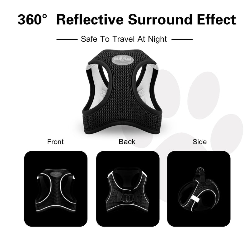 Muecleao Cat Harness, Adjustable Cat Harness with Leash for Cats, Soft Harness Cat Collar Cat Harness Escape-Proof Adjustable Cat Vest for Cats (Black, XXS) Black - BeesActive Australia