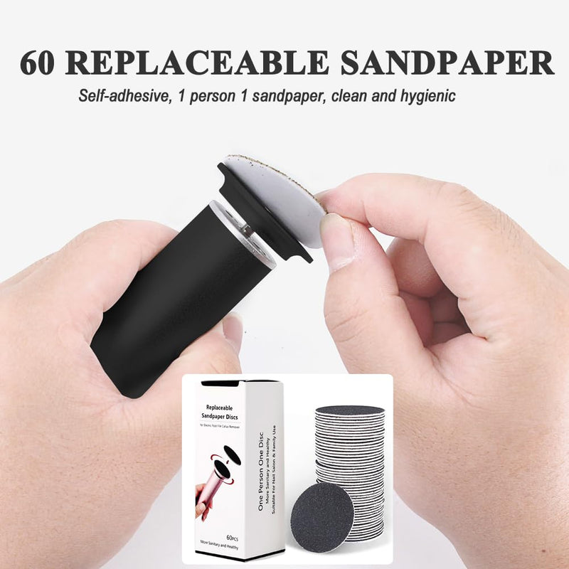 Electric Callus Remover for Feet, Adjustable Various Speed, Powerful Electric Foot File Sander Grinder Pedicure Hard Dead Skin Remover with 60 Sandpaper Discs and Dust Brush, Black FCR-1 04-Black - BeesActive Australia