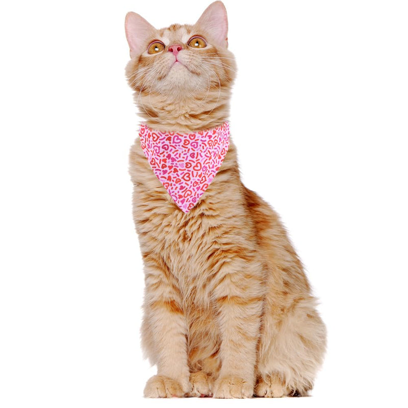 Valentine's Day Cat Collar Breakaway with Bow Tie Bandana and Bell Holiday for Kitty Adjustable Safety Love Heart Valentine-4 - BeesActive Australia