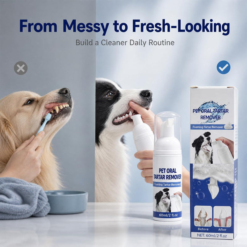 Aiwejay Pet Dental Spray for Dogs & Cats, Oral Care Breath Freshener Spray for Pets, Easy No-Brush Teeth Cleaning Support, Fresh Mouth Care for Dogs & Cats, 2 Pack