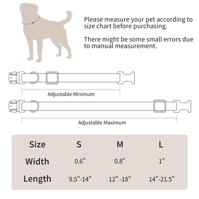 Soft Leather Dog Collar, Adjustable Heavy Duty Dog Collars with Quick Release Metal Buckle, Heavy Duty Basic Dog Collars for Small Dogs, Coffee, S - BeesActive Australia