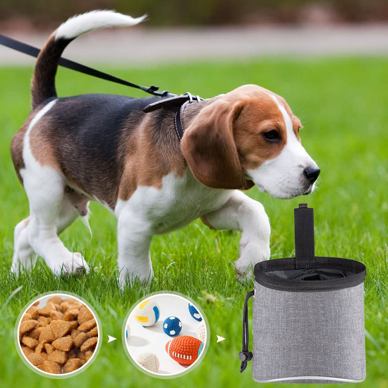 Treat Bag for Dogs, Dog Training Food Bag Dog Snack Bag Multifunctional Food Bag with Poop Bag Dispenser Adjustable Belt (Grey) - BeesActive Australia