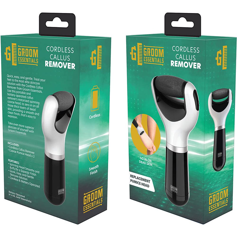 ChargeWorx Groom Essentials Cordless Callus Remover for Feet – Electric Pedicure Tool with Spinning Pumice Stone Head, Portable Foot Scrubber & Heel Scraper, Includes 2 Replacement Pumice Heads - BeesActive Australia