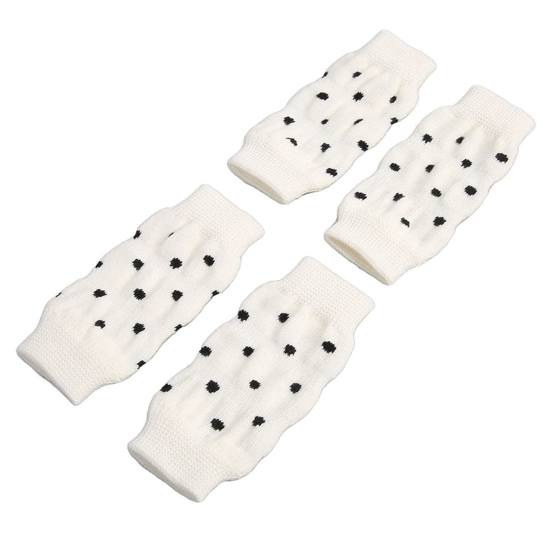4Pcs 3.34 x 1.3in Dog Elbow Protector Sleeves, Cute Polka Dots Dog Leg Warmers Knitted, Cotton Elbow Sleeve, Leg Sleeve for Puppy Weighing 1.5-3kg in Cold Weather, M