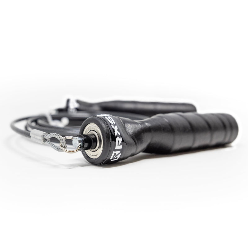 Rx Smart Gear Jump Rope - Black Ops Ergonomic Handles with Trans Black Cable Buff 3.4 | Jump Smart Weighted Speed Rope for Sports & Fitness, MMA, HIIT, Cardio Workout 8'0" - BeesActive Australia