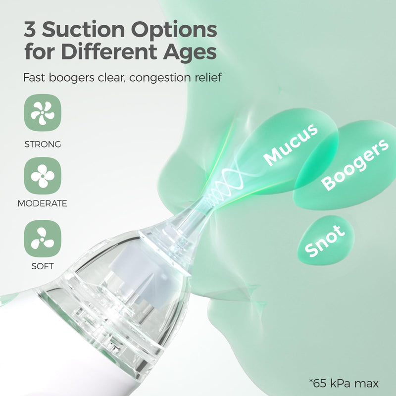 Momcozy Baby Nasal Aspirator, 3 Suction Levels Electric Nasal Aspirator for Baby, Newborn and Toddler, Portable Baby Nose Aspirator with Light Soothing and Music - BeesActive Australia