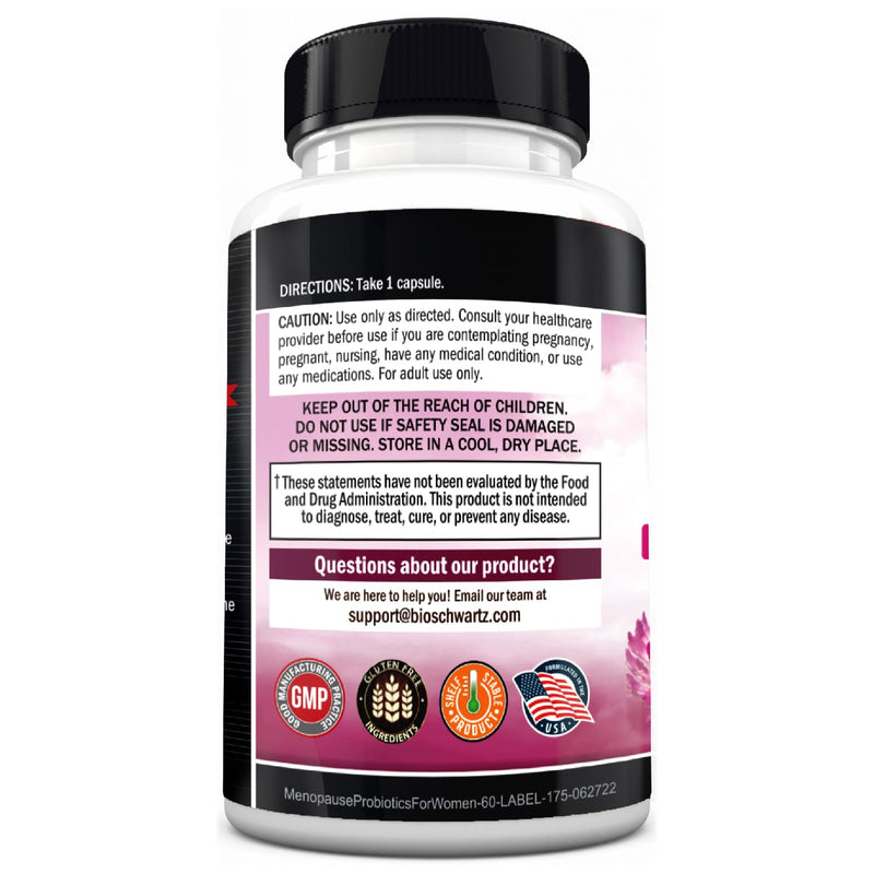 Menopause Supplements for Women - 40B CFU Menopause Probiotics for Women | Support for Hot Flashes Night Sweats Mood Swings and Balance - Non-GMO, 60 Easy-Swallow Capsules, 60 Servings 60 Count (Pack of 1)